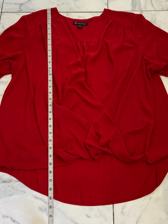 INC V-Neck Red Blouse Top Womens Size: XXL NWOT - Picture 8 of 8
